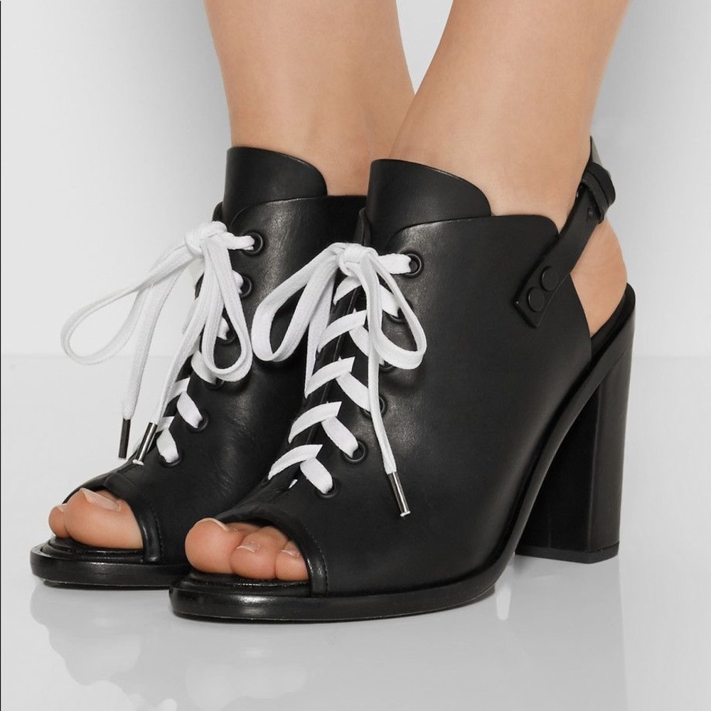 COPY - Rag & bone Trafford lace up heel bootie peep toe